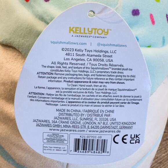 NWT-2023, Kiks, The Happy Birthday Cake w/ Candle Plush Squishmallow Toy, 10”H - Picture 6 of 7